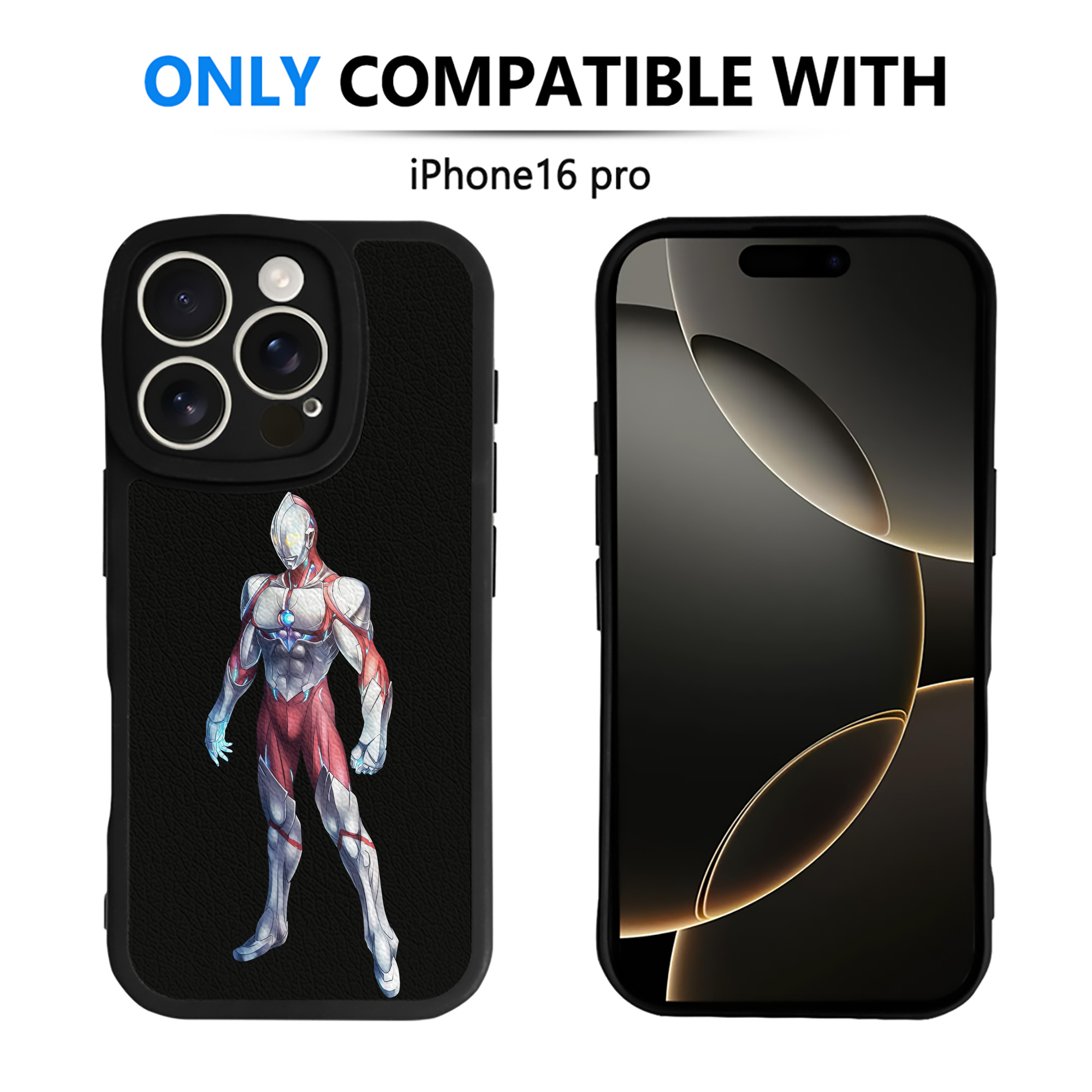 （画像用） ウルトラマン Ultraman 【iPhone 16シリーズ対応】シリコンスマホケース（レザー調） 材質：シリコン